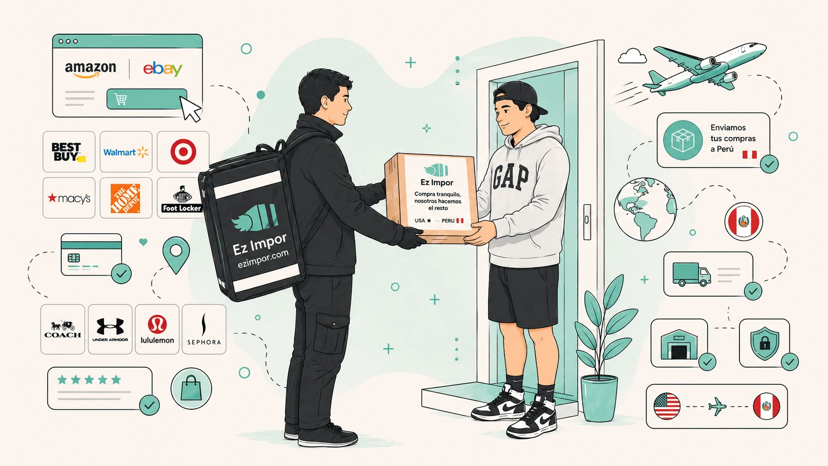 Servicio de courier internacional Ez Impor, envíos de USA a Perú