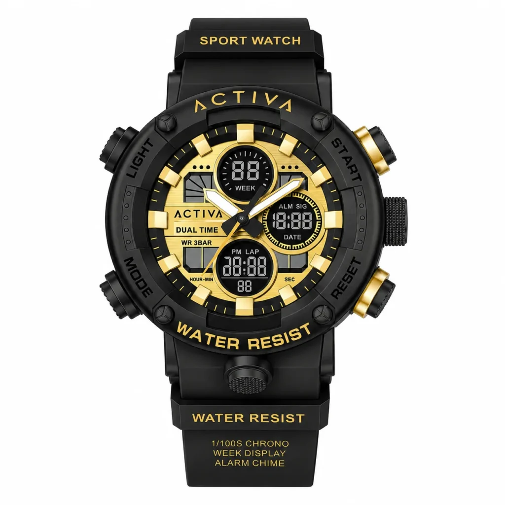 Activa Digital ACW8038-001 Reloj para Hombre 52mm Negro