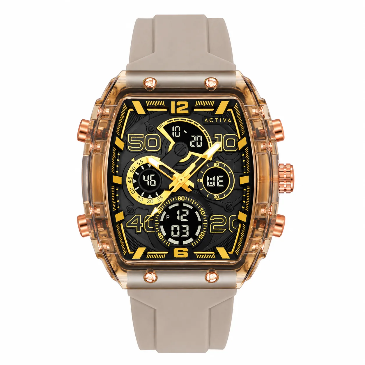Reloj digital Activa Digital Essentials ACW8109-007 albaricoque para hombre.